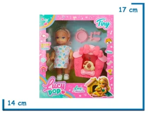 TINY LUCY POP MU¥ECA VESTIDO BLANCO CON MASCOTA Y ACCESORIOS
