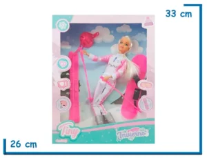 TINY INVIERNO MUÑECA TRAJE JOYFUL BLANCO Y ROSA CON ACCESORIOS