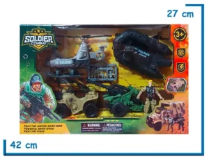 SOLDIER COMBAT SET GRANDE SOLDADO CAÑON Y 3 VEHICULOS