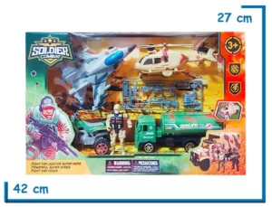 SOLDIER COMBAT SET GRANDE SOLDADO Y 4 VEHICULOS (AVION)