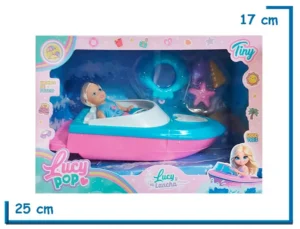 TINY LUCY POP MUÑECA LANCHA ROSA CON ACCESORIOS
