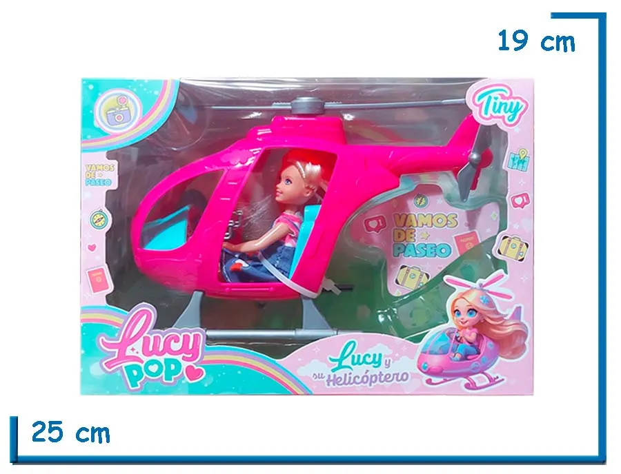 TINY LUCY POP MUÑECA VESTIDO JEAN CON HELICOPTERO
