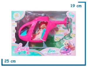 TINY LUCY POP MUÑECA VESTIDO ROSA CON HELICOPTERO