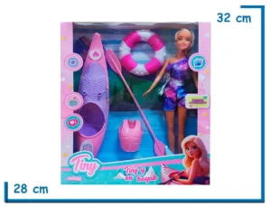 TINY Y SU KAYAK MU¥ECA CON VESTIDO GALAXIA