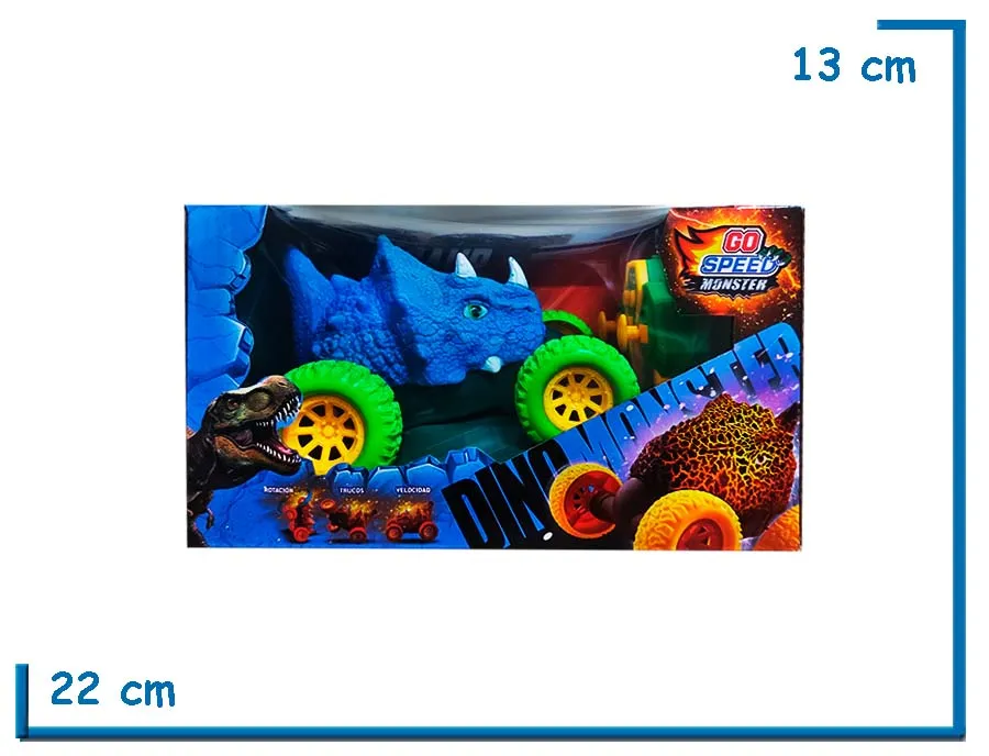 GO SPEED MONSTER DINO MONSTER AZUL CON LUCES RC