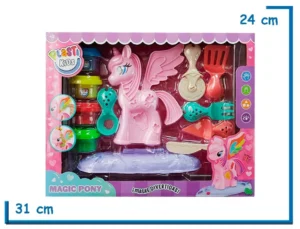 PLASTI KIDS MAGIC PONY MASAS X4 CON ACCESORIOS PONY