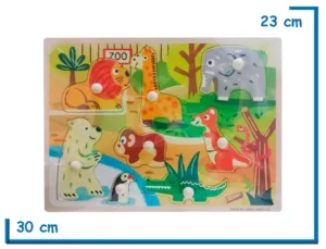 JUEGO DE ENCASTRE ZOO DE MADERA CON AGARRE