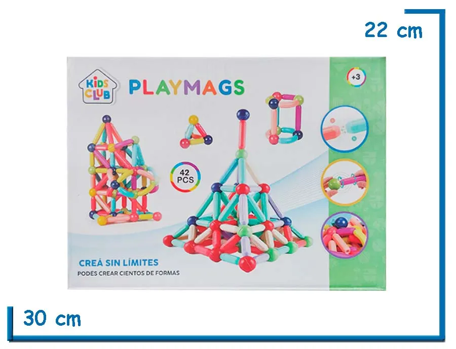 KIDS CLUB PLAYMAGS CONSTRUCCION MAGNETICA 42PZS
