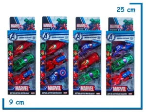 MARVEL AUTOS METALICOS PACK X3 SURTIDO