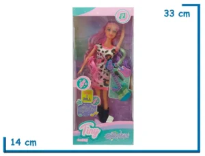 TINY FANTASY ROCK STAR MUÑECA VESTIDO ANIMAL PRINT CON ACCESORIOS