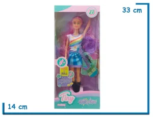 TINY FANTASY ROCK STAR MUÑECA VESTIDO ARCOIRIS CON ACCESORIOS
