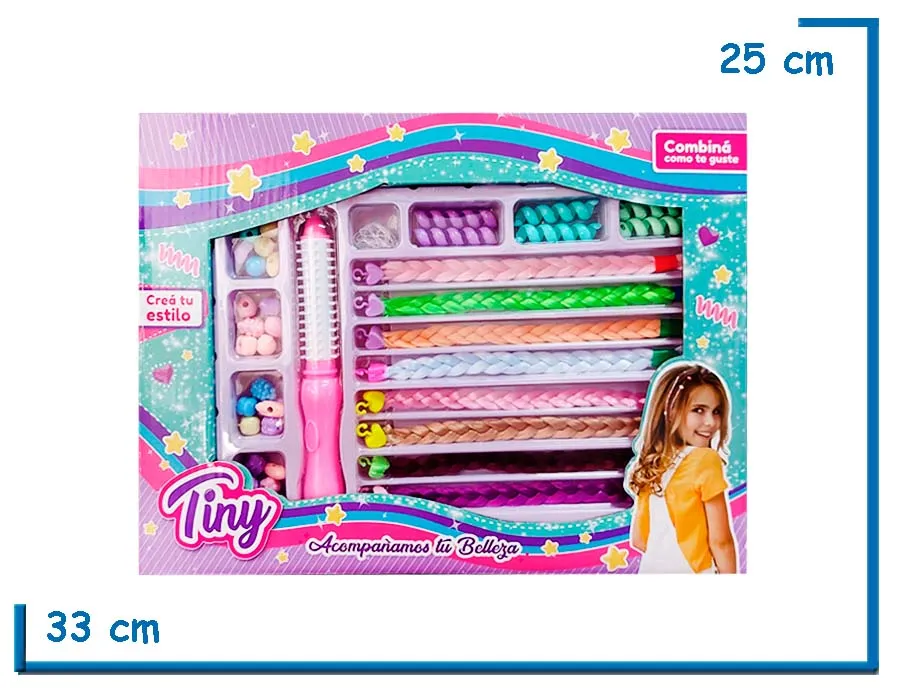 TINY SET DE TRENZAS CON CEPILLO Y ACCESORIOS
