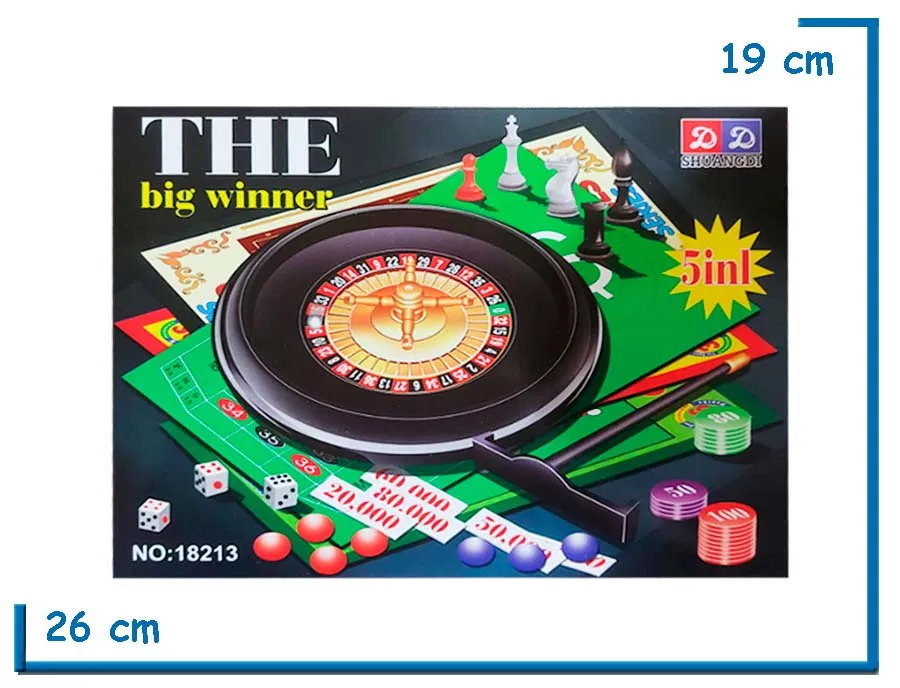 THE BIG WINNER 4 EN 1 RULETA AJEDREZ DAMAS CHINAS Y LUDO