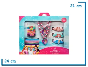 DISNEY PRINCESAS ACCESORIOS DE PELO Y COLLAR FUCSIA