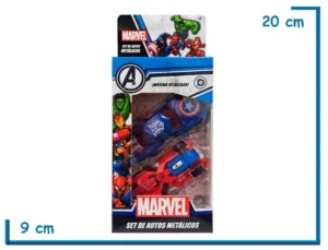 MARVEL AUTOS METALICOS CAPTAIN AMERICA & SPIDER-MAN PACK X2
