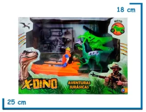 X-DINO AVENTURAS JURASICAS FIGURA CON DINO Y 2 VEHICULOS