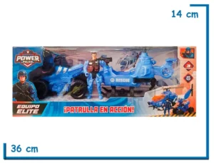 POWER POLICE FIGURA CON 2 VEHICULOS EN CAJA