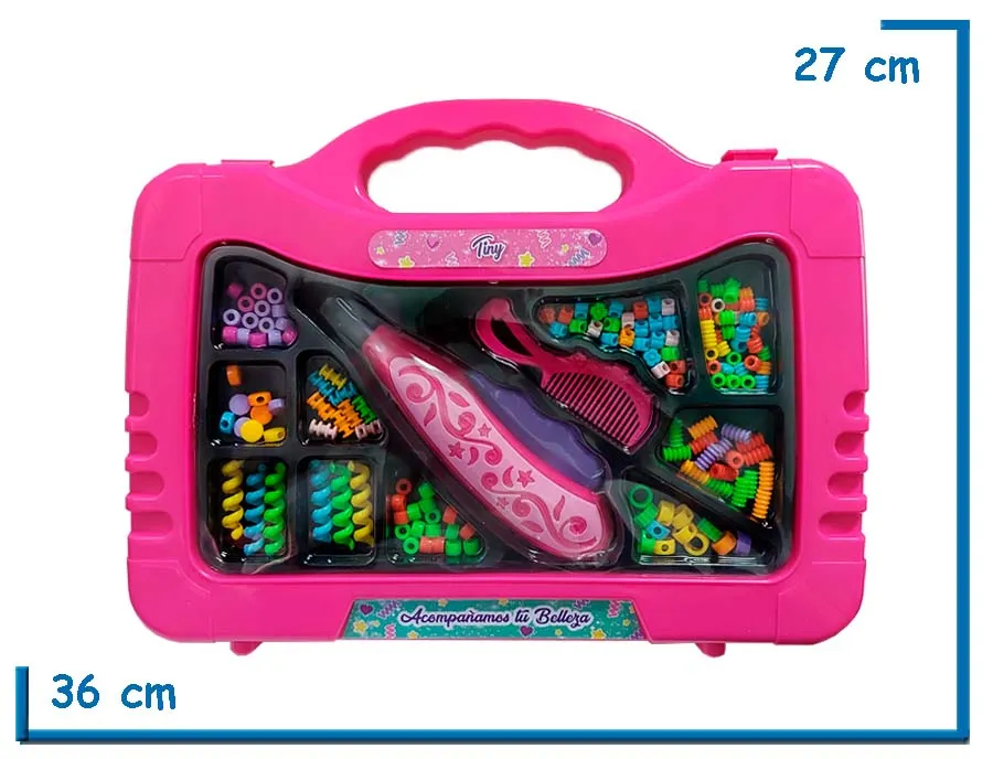 TINY VALIJA BIJOU CON TRENZADOR PARA PELO FUCSIA