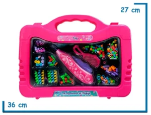 TINY VALIJA BIJOU CON TRENZADOR PARA PELO ROSA