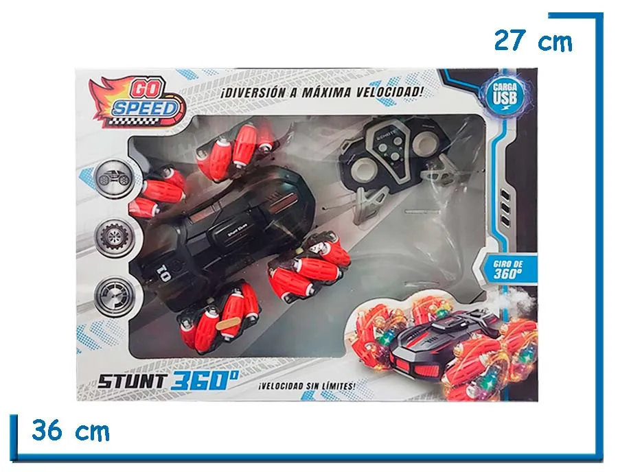 GO SPEED AUTO STUNT 360 ROJO A RADIO CONTROL