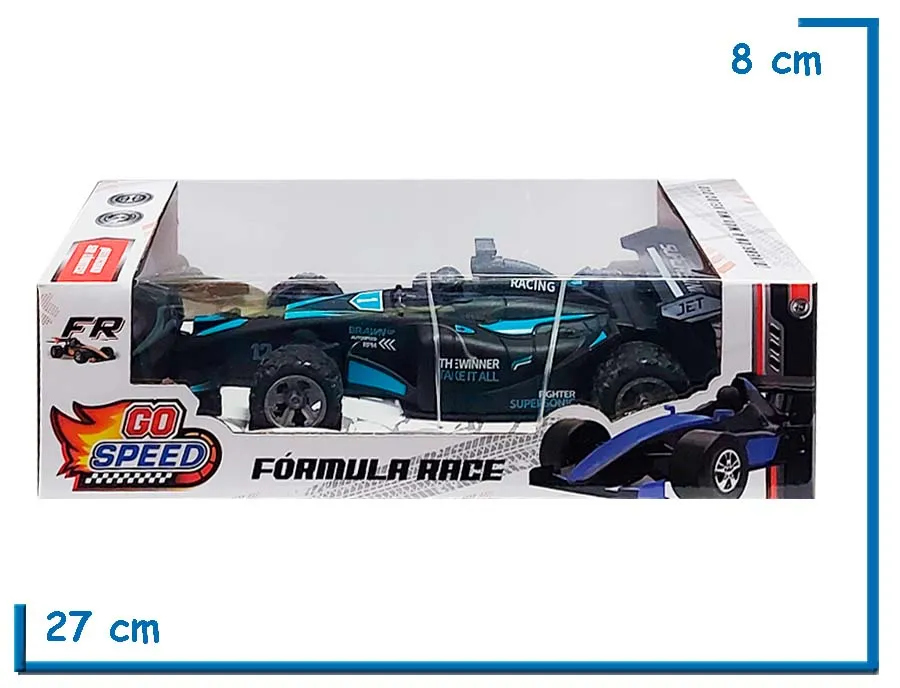 GO SPEED FORMULA RACE AUTO NEGRO Y TURQUESA RADIO CONTROL