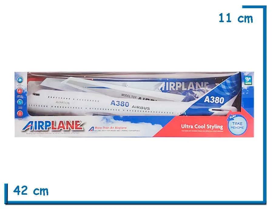 AIRPLANE AVION DE PASAJEROS CON LUZ Y SONIDO EN CAJA