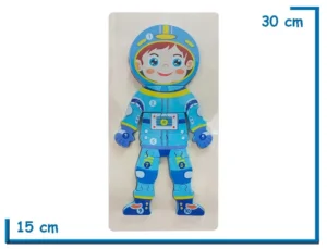 ENCASTRE DE MADERA PROFESIONES ASTRONAUTA ROMPECABEZAS NUMERADO