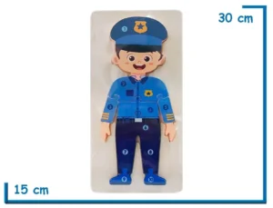 ENCASTRE DE MADERA PROFESIONES POLICIA ROMPECABEZAS NUMERADO