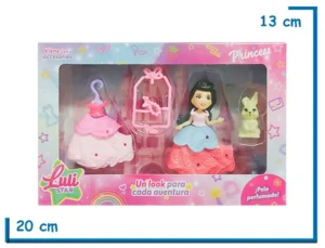 LULI STAR PRINCESS MUÑECA PELO NEGRO CON ACCESORIOS