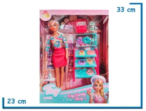 TINY FANTASY CANDY SHOP MUÑECA FALDA FUCSIA CON ACCESORIOS