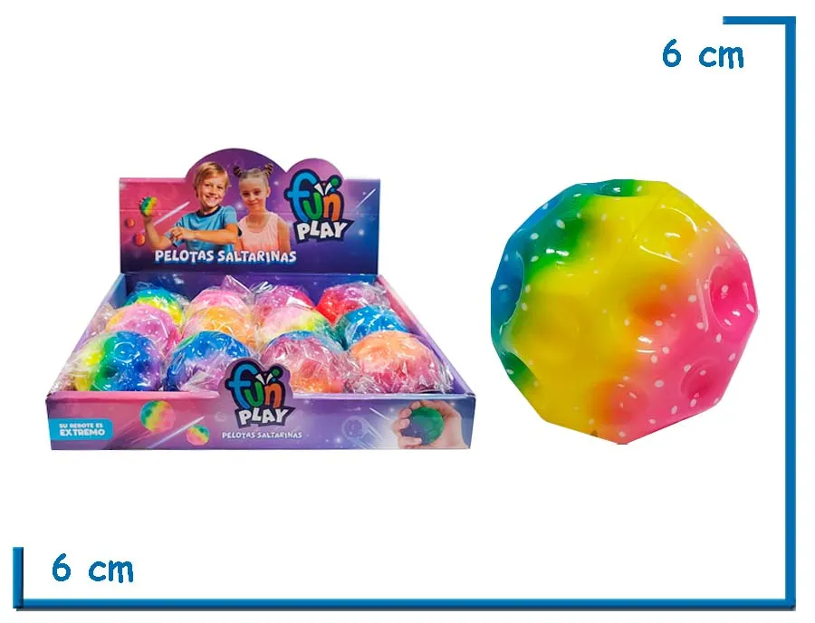 FUN PLAY PELOTA SALTARINA MULTICOLOR SURTIDA EN BOLSA