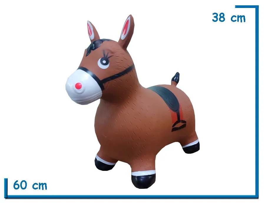CABALLITO SALTARIN MARRON EN BOLSA 60X38X33