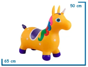 UNICORNIO SALTARIN AMARILLO EN BOLSA 65X50X25