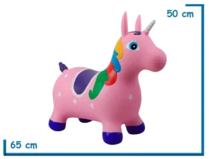UNICORNIO SALTARIN ROSA EN BOLSA 65X50X25