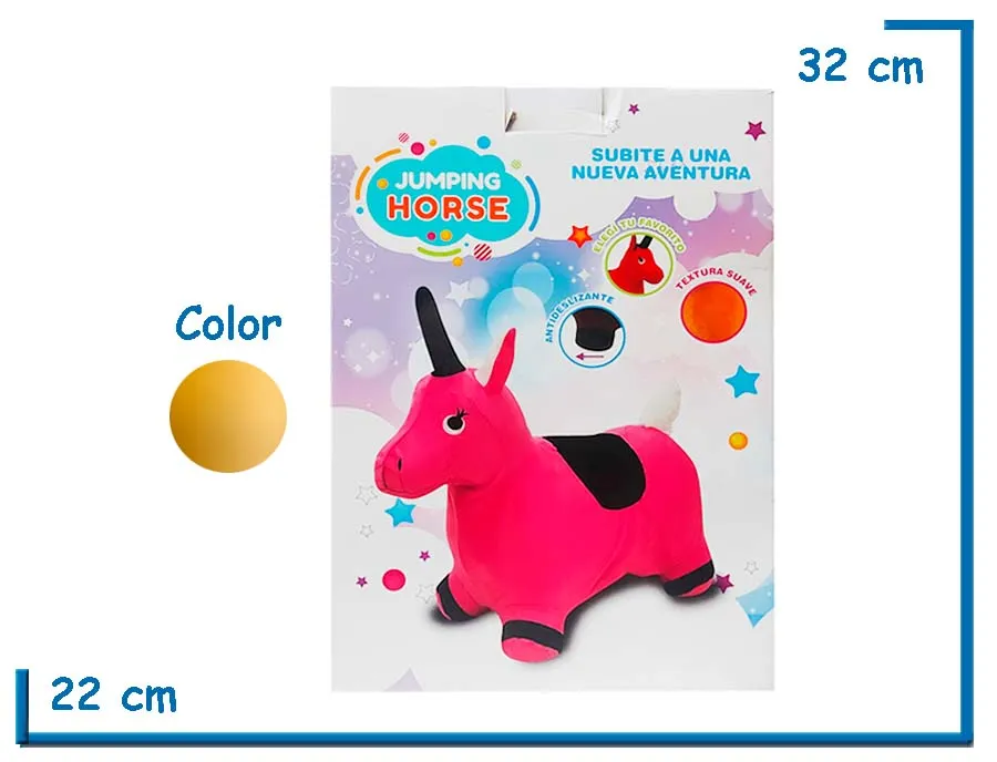 UNICORNIO SALTARIN PELUCHE DORADO EN CAJA 50X42X25