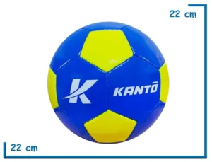 PELOTA DE CUERO N°5 KANTO CLASICA AZUL GAJOS AMARILLOS
