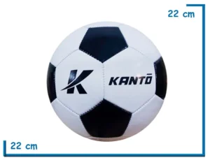 PELOTA DE CUERO N°5 KANTO CLASICA BLANCA GAJOS NEGROS