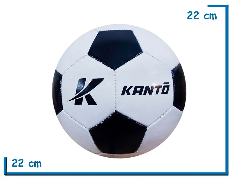 PELOTA DE CUERO N°5 KANTO CLASICA BLANCA GAJOS NEGROS