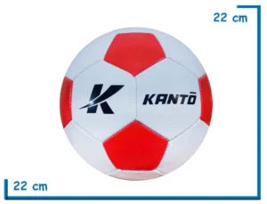 PELOTA DE CUERO N°5 KANTO CLASICA BLANCA GAJOS ROJOS
