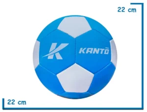 PELOTA DE CUERO N°5 KANTO CLASICA CELESTE GAJOS BLANCOS