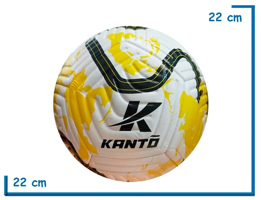 PELOTA DE CUERO Nø5 KANTO BLANCA AMARILLA Y NEGRA