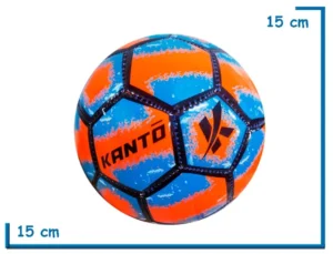 PELOTA DE CUERO Nø2 KANTO ROJA CELESTE Y NEGRA