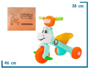 BABY GUS GO TRICICLO VAQUITA VERDE CON LUZ Y SONIDO