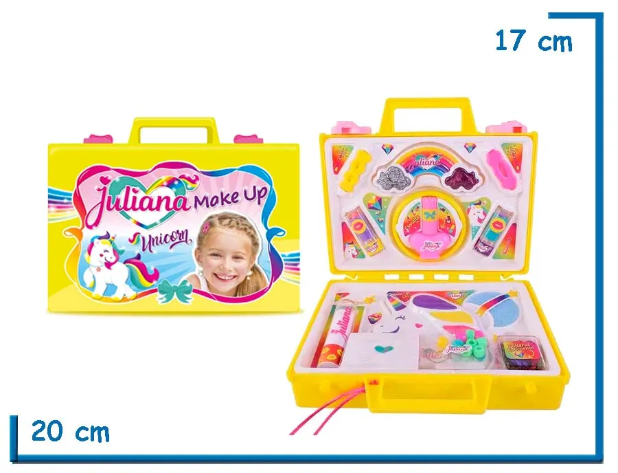 JULIANA MAKE UP UNICORN VALIJA CHICA AMARILLA