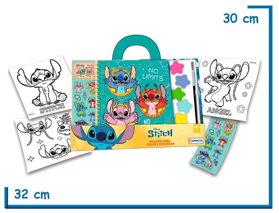 DISNEY STITCH MALETIN PARA COLOREAR Y CREAR