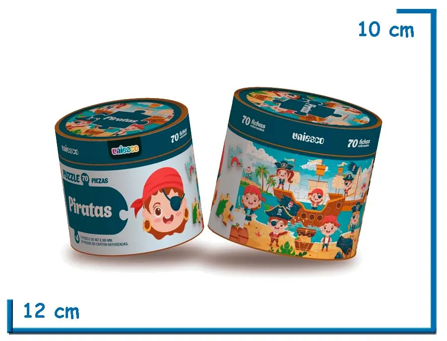 PIRATAS PUZZLE X70 PZS EN POTE