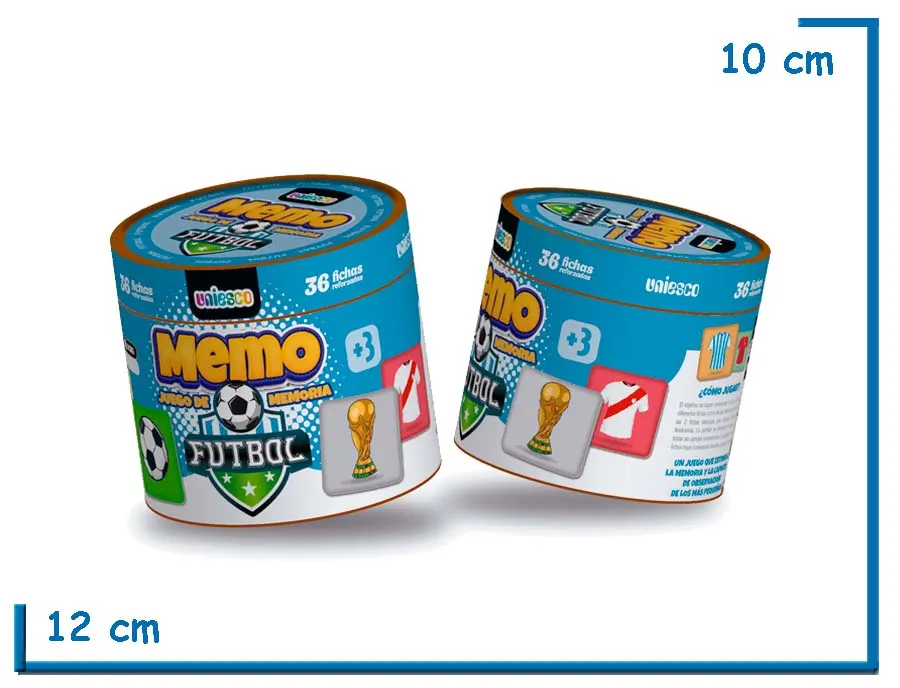 MEMO FUTBOL JUEGO DE MEMORIA 36 FICHAS EN POTE