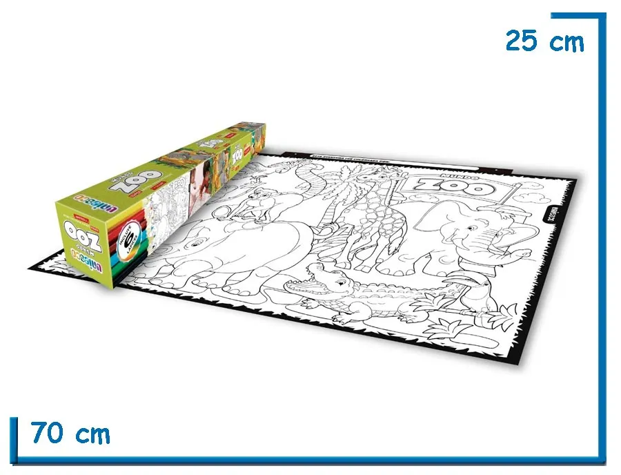 MUNDO ZOO SUPER LAMINA PARA COLOREAR
