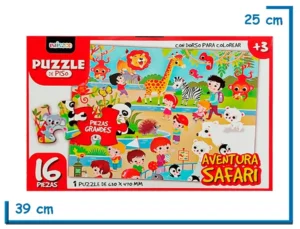 PUZZLE DE PISO X16 PZS AVENTURA SAFARI