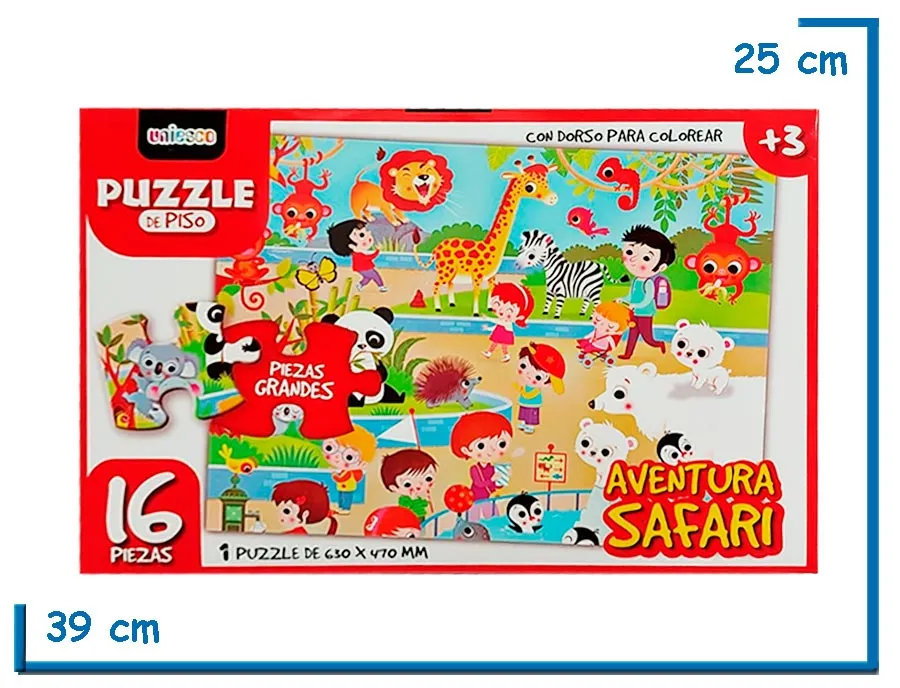 PUZZLE DE PISO X16 PZS AVENTURA SAFARI
